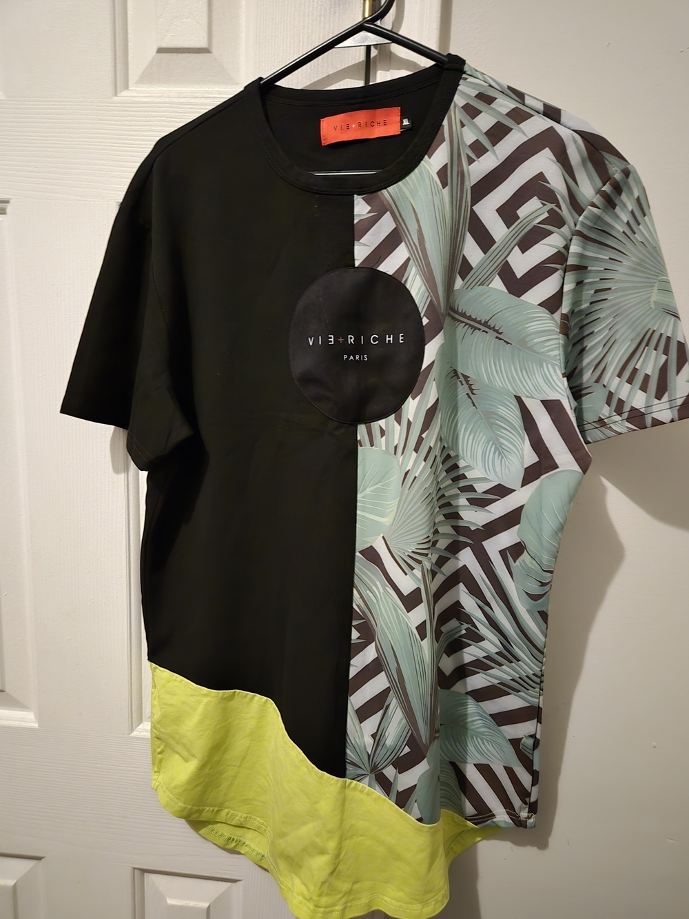 V12 Riche Paris Split-Panel Short Sleeve Shirt  Last Day June 20